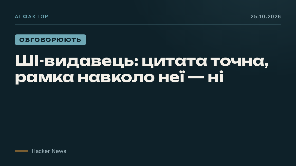 ШІ-видавець: цитата точна, рамка навколо неї — ні
