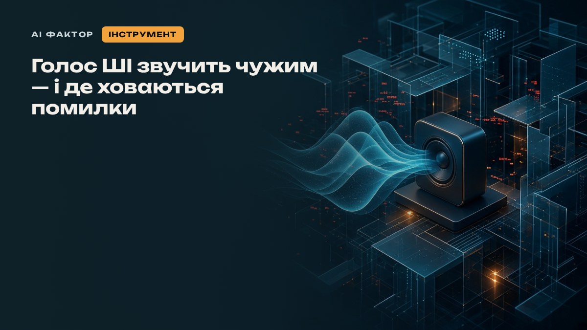 Голос ШІ звучить чужим — і де ховаються помилки