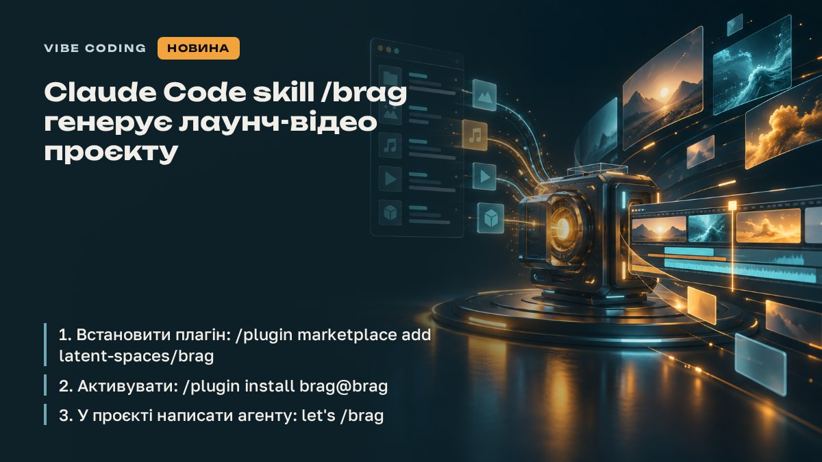 Claude Code skill /brag генерує лаунч-відео проєкту