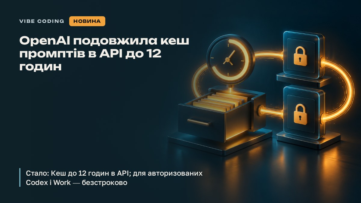 OpenAI подовжила кеш промптів в API до 12 годин