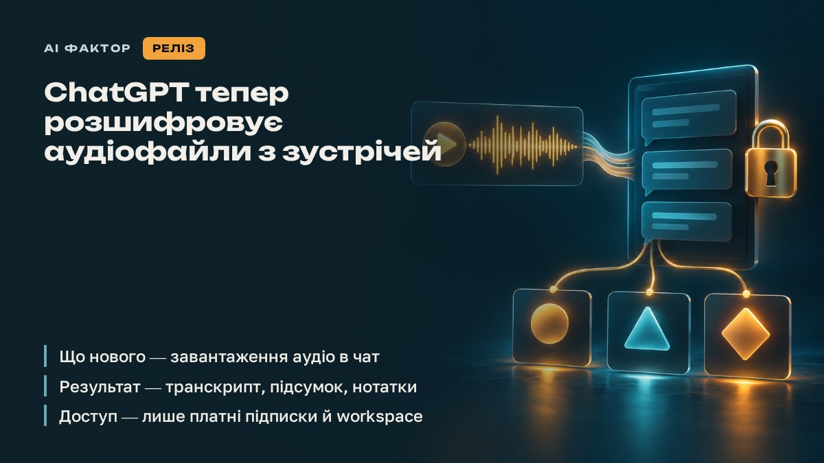 ChatGPT тепер розшифровує аудіофайли з зустрічей