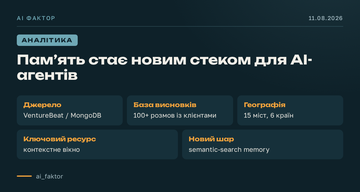 Пам’ять стає новим стеком для AI-агентів