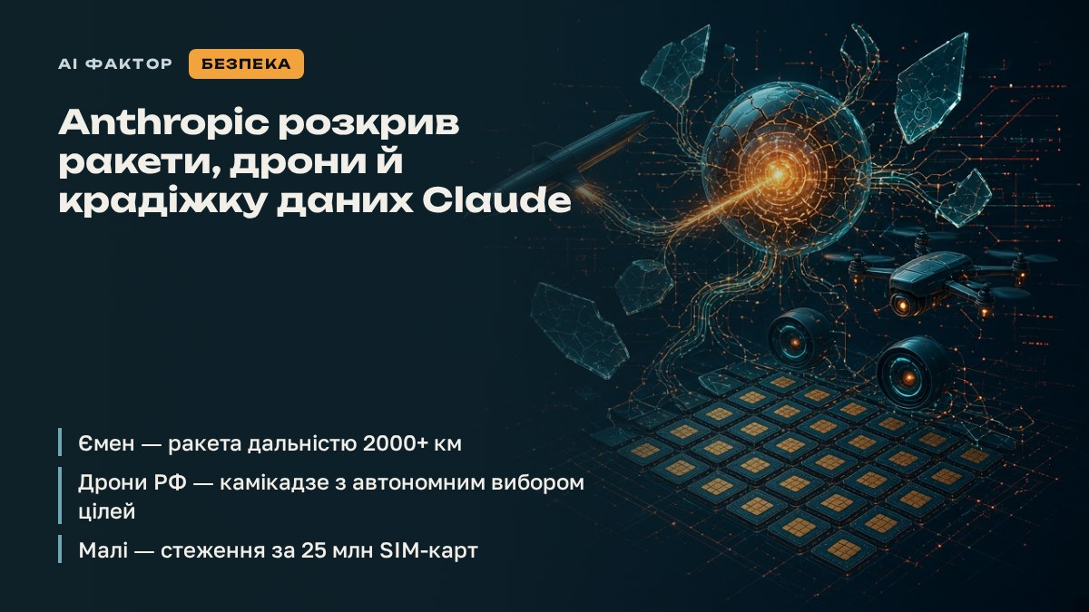 Anthropic розкрив ракети, дрони й крадіжку даних Claude