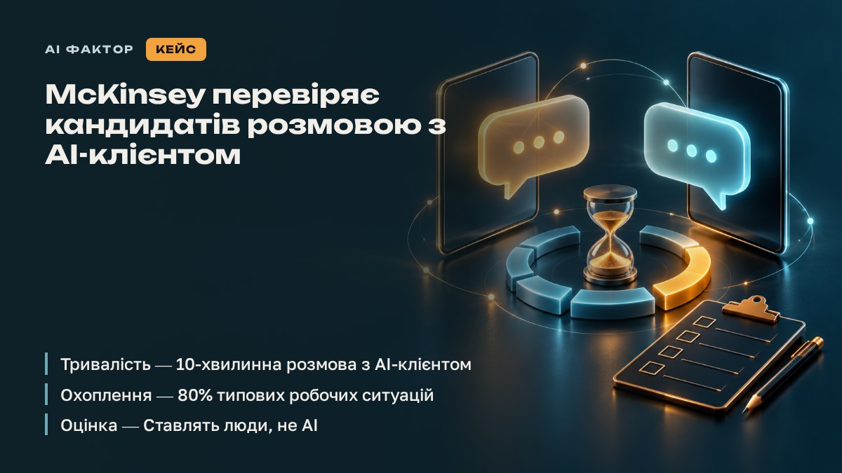 McKinsey перевіряє кандидатів розмовою з AI-клієнтом