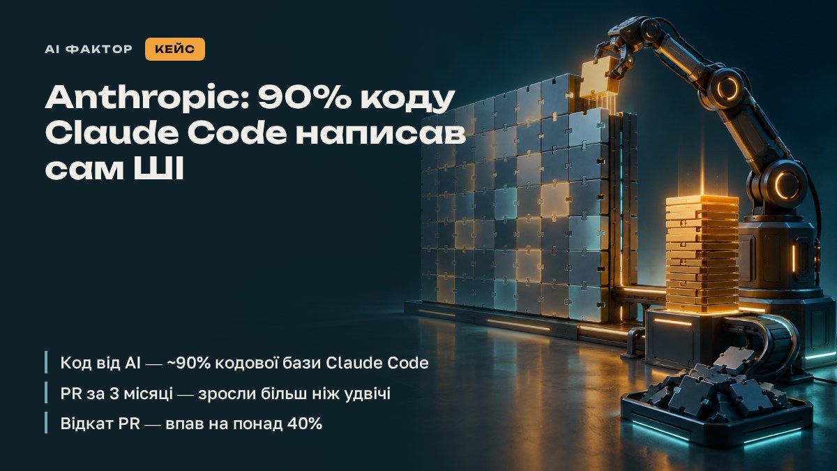 Anthropic: 90% коду Claude Code написав сам ШІ