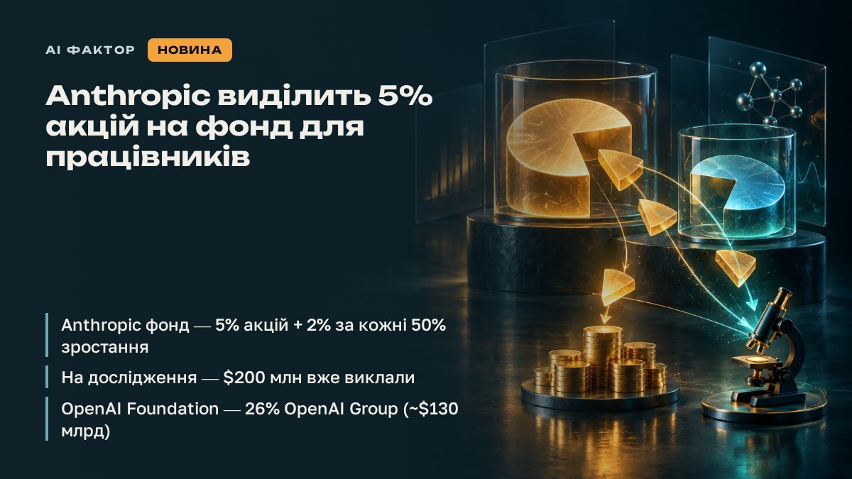 Anthropic виділить 5% акцій на фонд для працівників