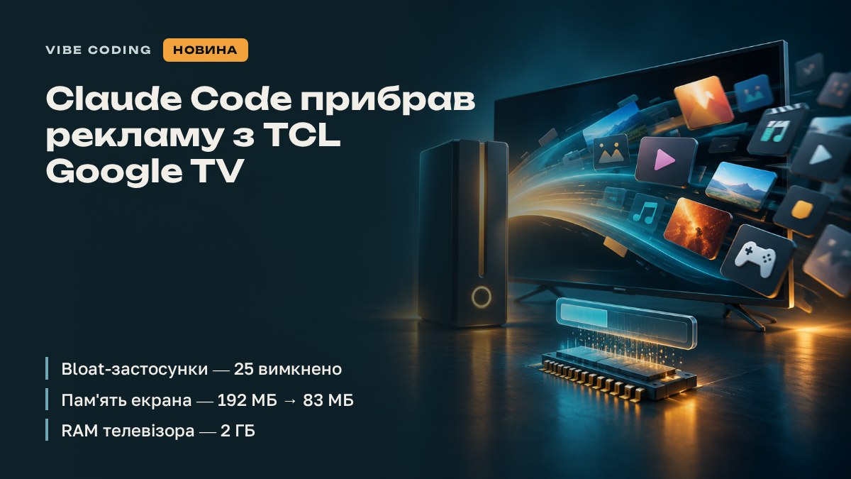 Claude Code прибрав рекламу з TCL Google TV