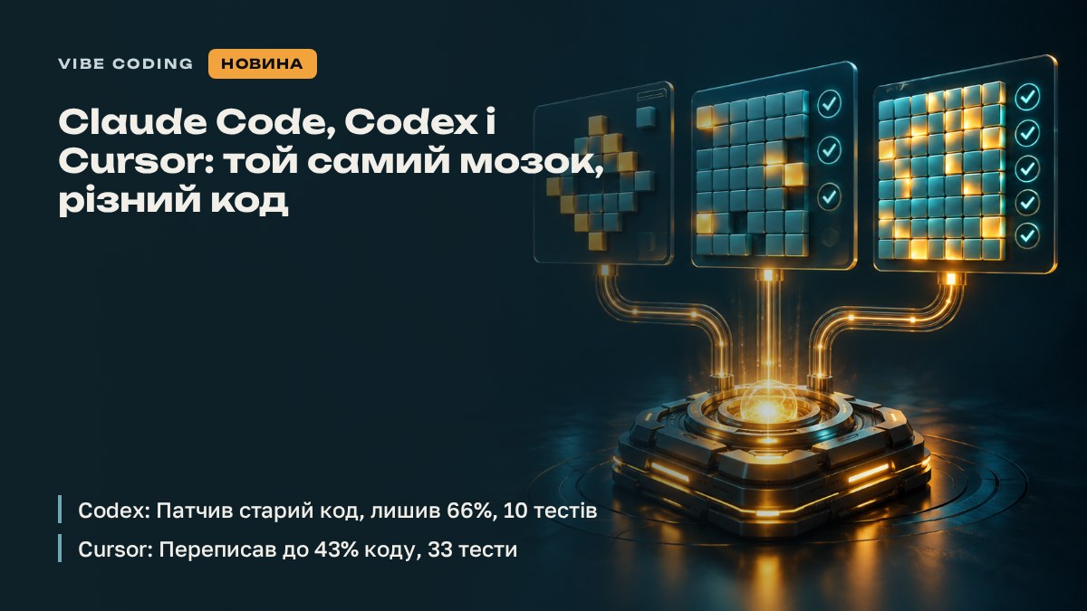 Claude Code, Codex і Cursor: той самий мозок, різний код