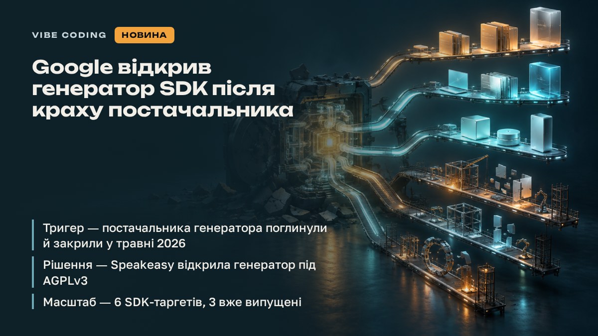 Google відкрив генератор SDK після краху постачальника