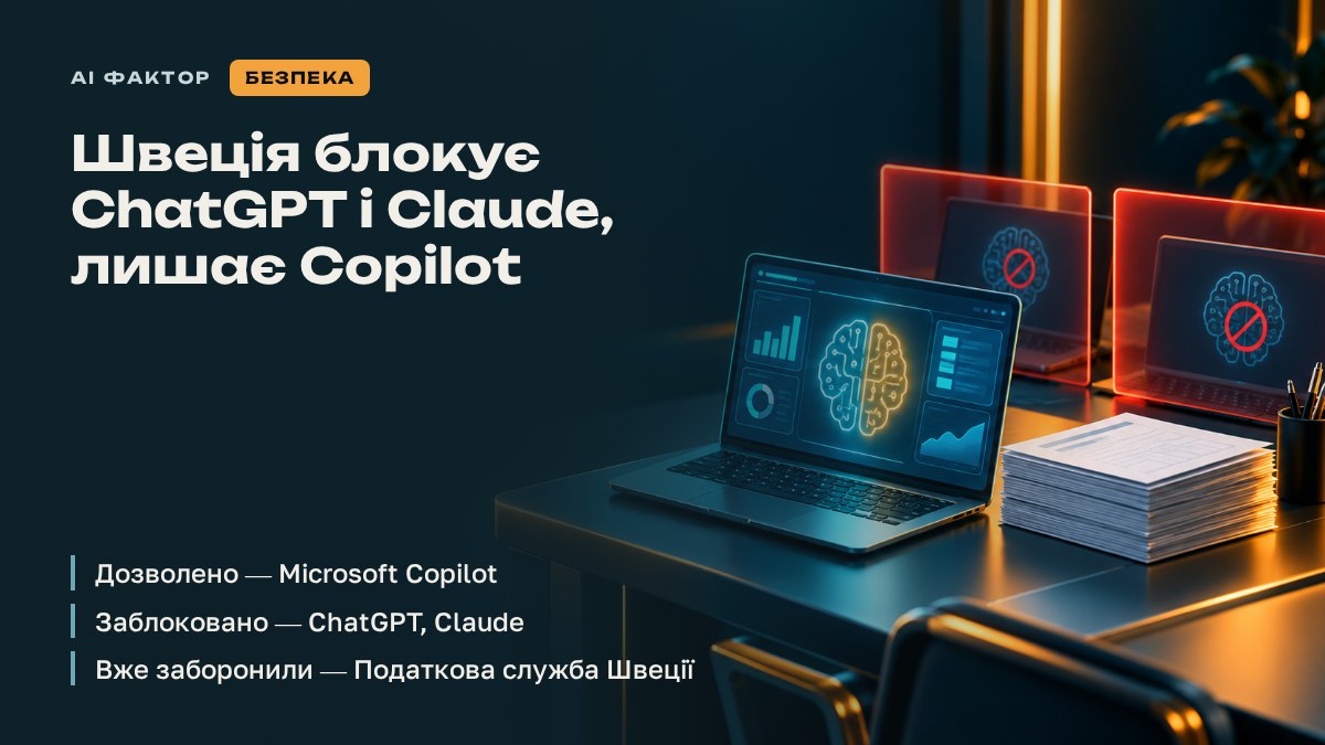 Швеція блокує ChatGPT і Claude, лишає Copilot