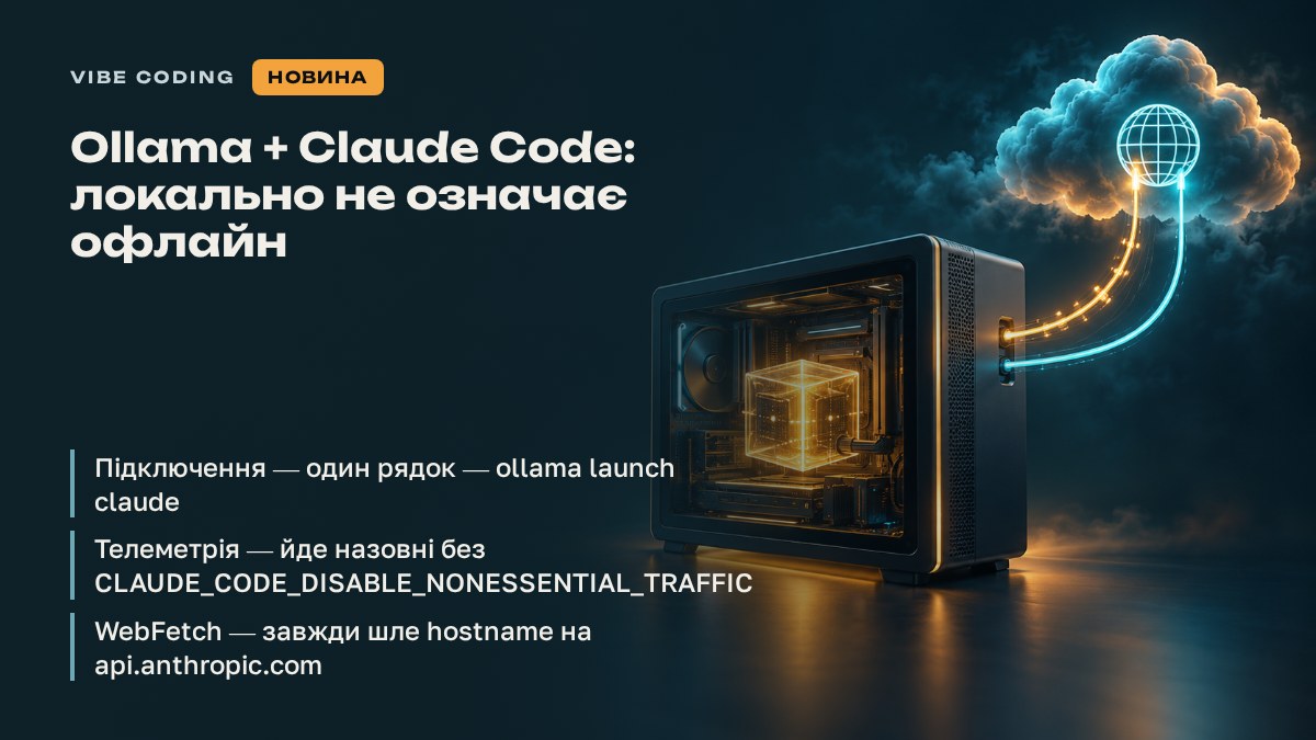 Ollama + Claude Code: локально не означає офлайн