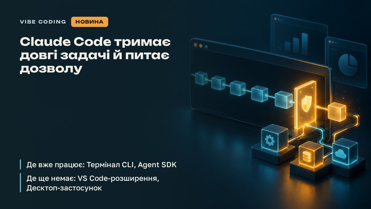 Claude Code тримає довгі задачі й питає дозволу
