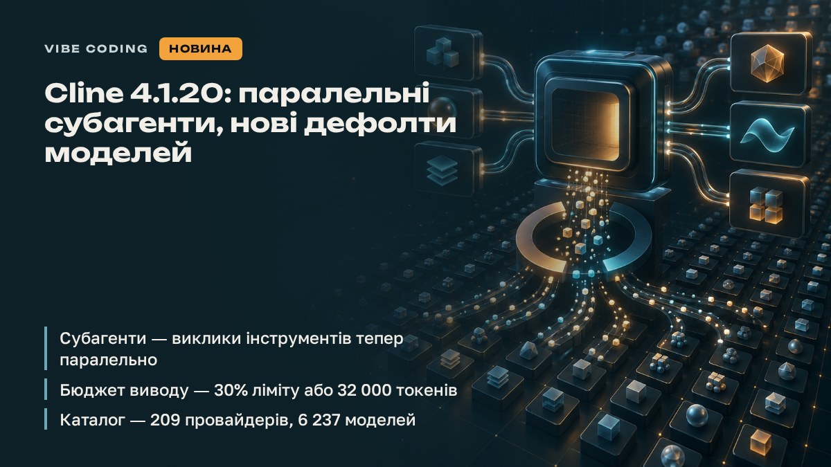 Cline 4.1.20: паралельні субагенти, нові дефолти моделей