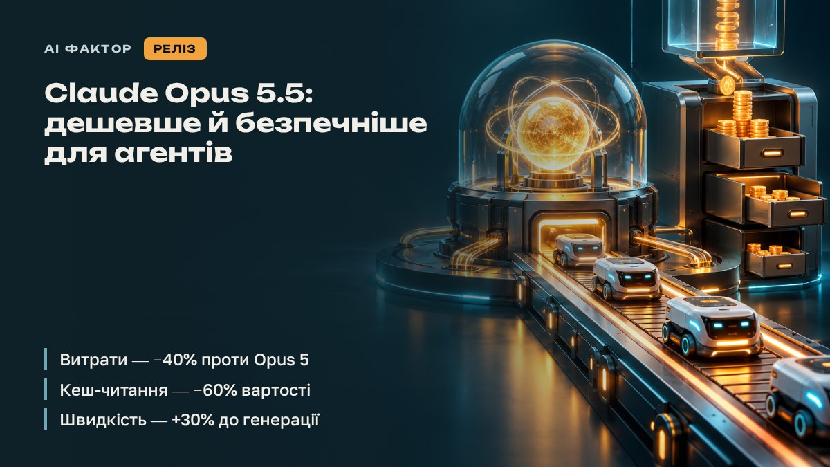 Claude Opus 5.5: дешевше, швидше, безпечніше для агентів