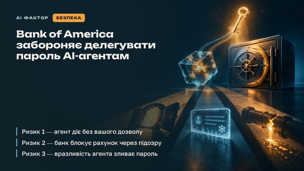 Bank of America забороняє делегувати пароль AI-агентам