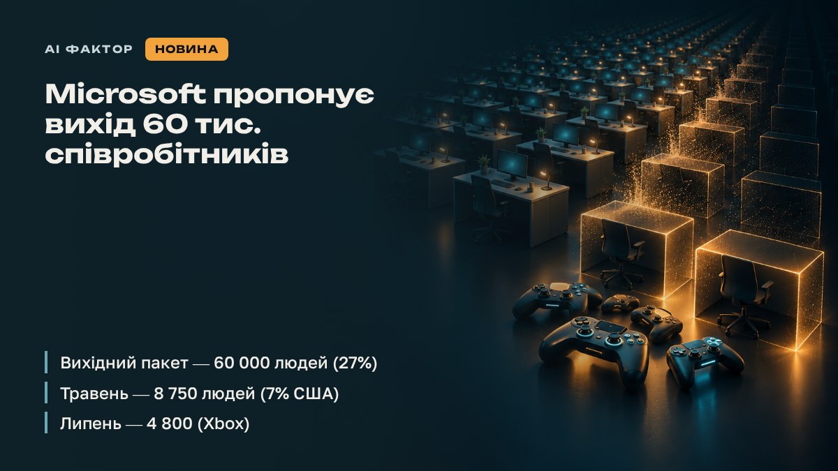 Microsoft пропонує вихід 60 тис. співробітників