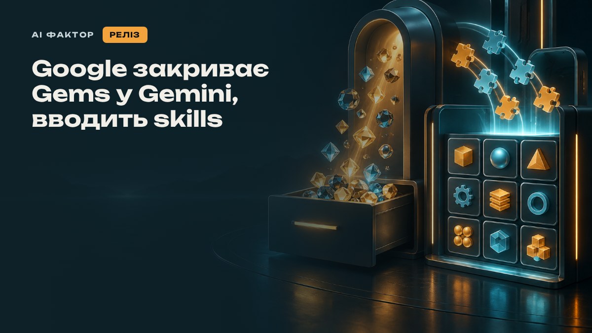 Google закриває Gems у Gemini, вводить skills