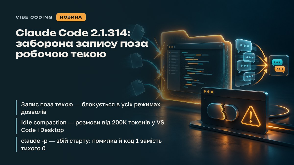 Claude Code 2.1.314: заборона запису поза робочою текою