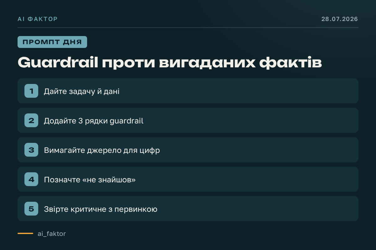 Guardrail проти вигаданих фактів