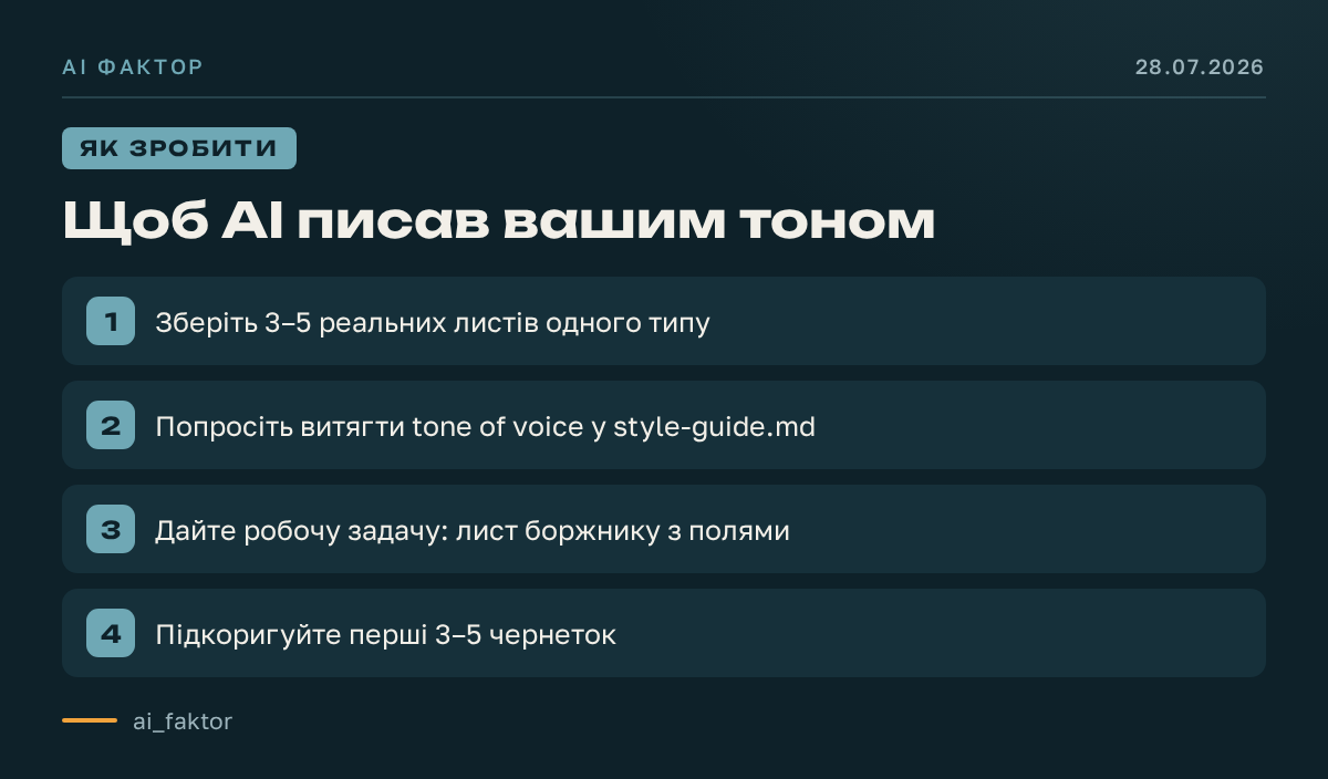Щоб AI писав вашим тоном
